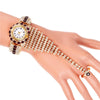 Fashion Ladies Alloy Claw Chain Ring Set Wrist Watch With Round Dial