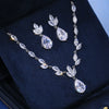Fashion Ladies Copper Zircon Earrings Necklace With Geometric Pattern And Diamond Design In Light Luxury Style