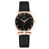Fashion Ladies Quartz Watch With Metal Case Imitation Leather Strap And Round Dial
