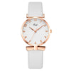 Fashion Ladies Quartz Watch With Metal Case Imitation Leather Strap And Round Dial
