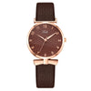 Fashion Ladies Quartz Watch With Metal Case Imitation Leather Strap And Round Dial