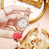 Fashion Ladies Stainless Steel Quartz Watch With Jewelry Buckle Round Dial Waterproof Mineral Strengthened Glass Mirror