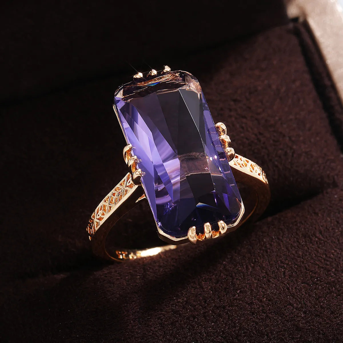 Fashion Ladies Zircon Silver Plated Ring Female Copper Jewelry Wholesale