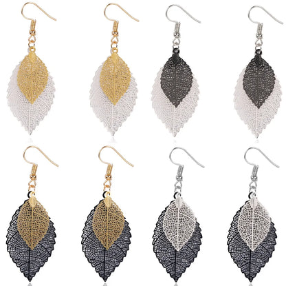 Fashion Leaf Copper Plating Earrings 1 Pair