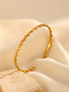 Fashion Leaf Flower Geometric Love Opening Stainless Steel Bracelet For Women With Electroplating