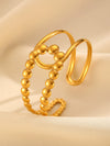 Fashion Leaf Flower Geometric Love Opening Stainless Steel Bracelet For Women With Electroplating