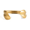 Fashion Leaf Geometry Stainless Steel Bracelet With Pvd Furnace Vacuum Real Gold Plating For Women