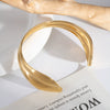 Fashion Leaf Geometry Stainless Steel Bracelet With Pvd Furnace Vacuum Real Gold Plating For Women