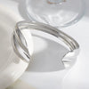 Fashion Leaf Geometry Stainless Steel Bracelet With Pvd Furnace Vacuum Real Gold Plating For Women