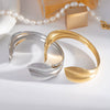 Fashion Leaf Geometry Stainless Steel Bracelet With Pvd Furnace Vacuum Real Gold Plating For Women