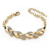 Fashion Leaf Metal Inlay Artificial Diamond Women'S Bracelets 1 Piece