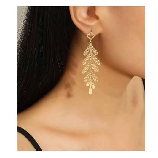 Ins Style Elegant Fashion Leaves Alloy Plating Women's Earrings