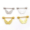 Fashion Leaf Star Wings Stainless Steel Inlaid Zircon Nipple Ring 1 Piece
