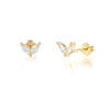 Fashion Leaf Sterling Silver Plating Inlay Artificial Diamond Ear Studs 1 Pair