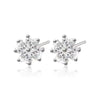 Fashion Leaf Sterling Silver Plating Rhinestones Ear Studs 1 Pair