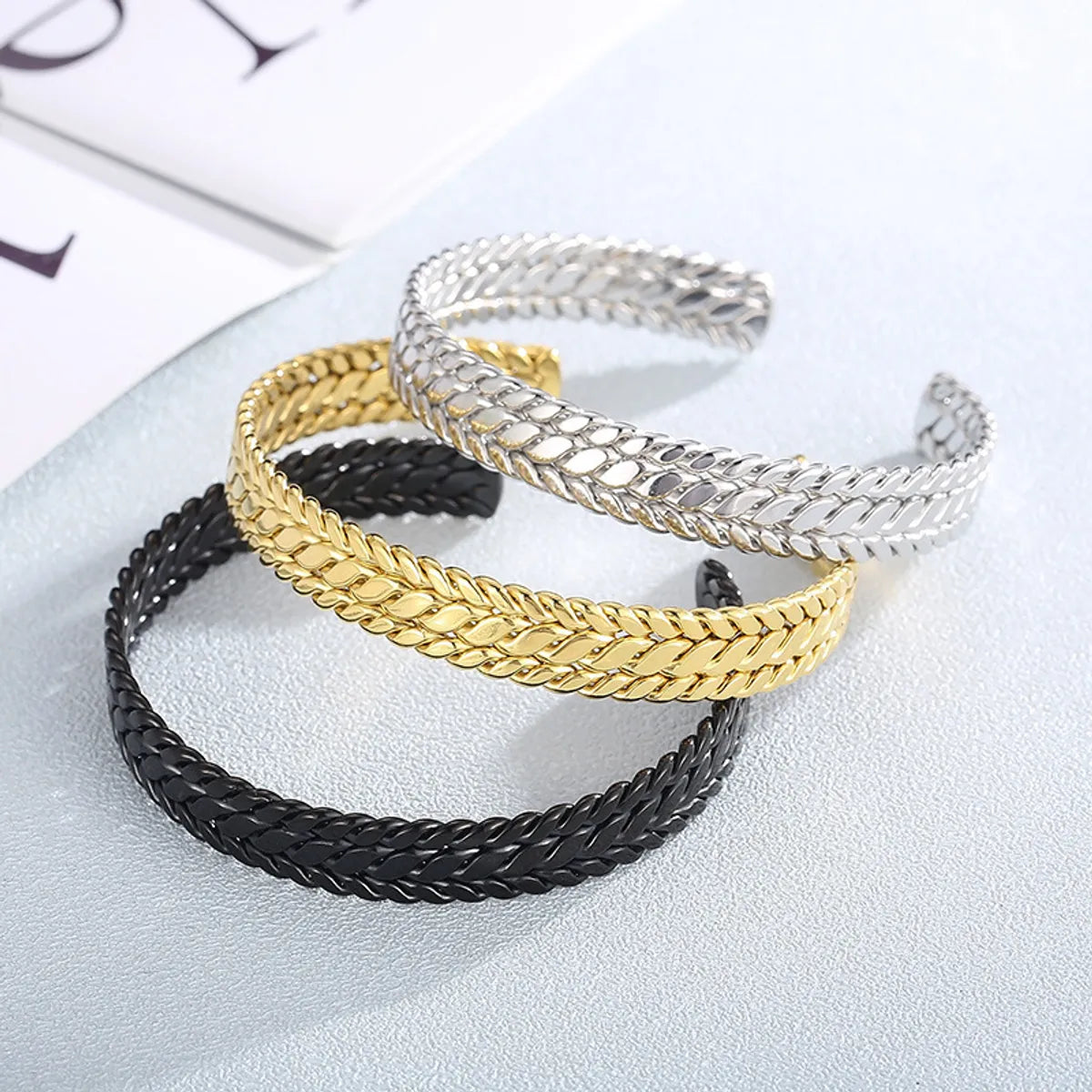 Fashion Leaf Titanium Steel Bracelets Plating Stainless Steel Bracelets