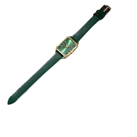 Fashion Leather Women's Square Watch With Stainless Steel And Pu Materials