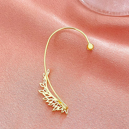 Fashion Leaves Alloy Plating Artificial Rhinestones Ear Clips