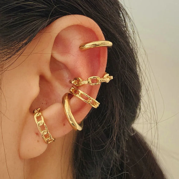 Fashion Leaves Ear Bone Clip 5-Piece Set Alloy Ear Clip