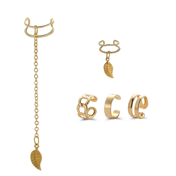 Fashion Leaves Ear Bone Clip 5-Piece Set Alloy Ear Clip