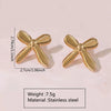 Fashion Leaves Stainless Steel Gold Plated Geometric Earrings For Women