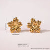Fashion Leaves Stainless Steel Gold Plated Geometric Earrings For Women
