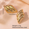 Fashion Leaves Stainless Steel Gold Plated Geometric Earrings For Women