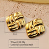 Fashion Leaves Stainless Steel Gold Plated Geometric Earrings For Women
