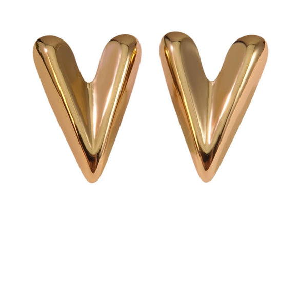 Fashion Leaves Stainless Steel Gold Plated Geometric Earrings For Women