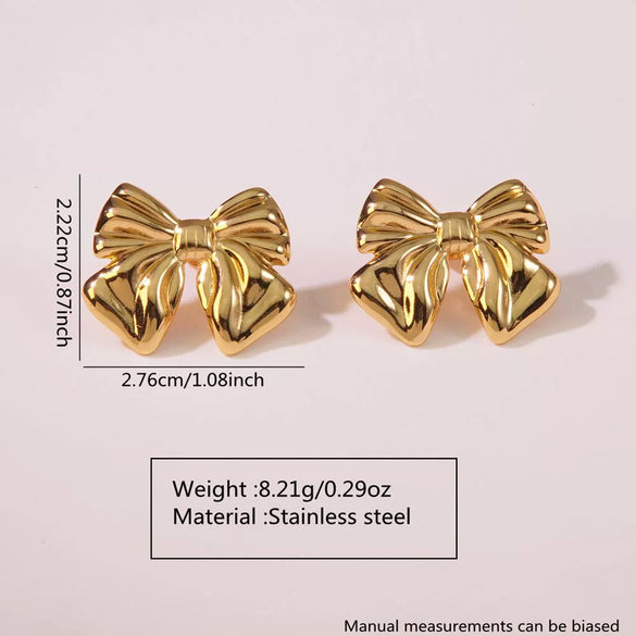 Fashion Leaves Stainless Steel Gold Plated Geometric Earrings For Women