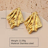 Fashion Leaves Stainless Steel Gold Plated Geometric Earrings For Women