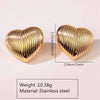 Fashion Leaves Stainless Steel Gold Plated Geometric Earrings For Women