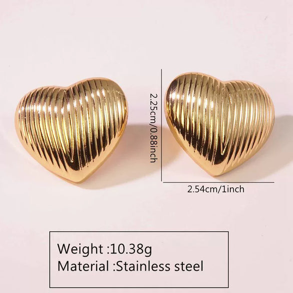 Fashion Leaves Stainless Steel Gold Plated Geometric Earrings For Women