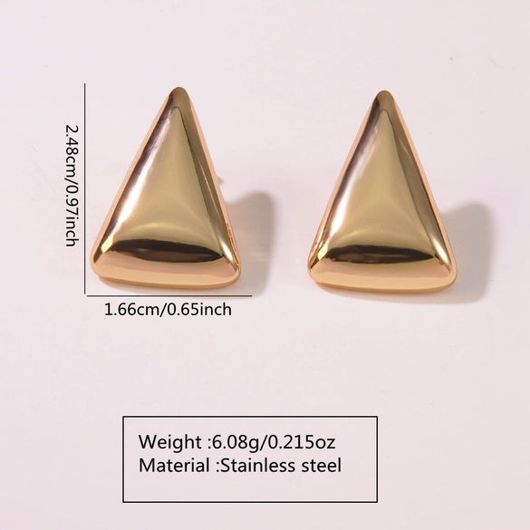 Fashion Leaves Stainless Steel Gold Plated Geometric Earrings For Women