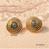 Fashion Leaves Stainless Steel Gold Plated Geometric Earrings For Women