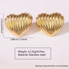 Fashion Leaves Stainless Steel Gold Plated Geometric Earrings For Women