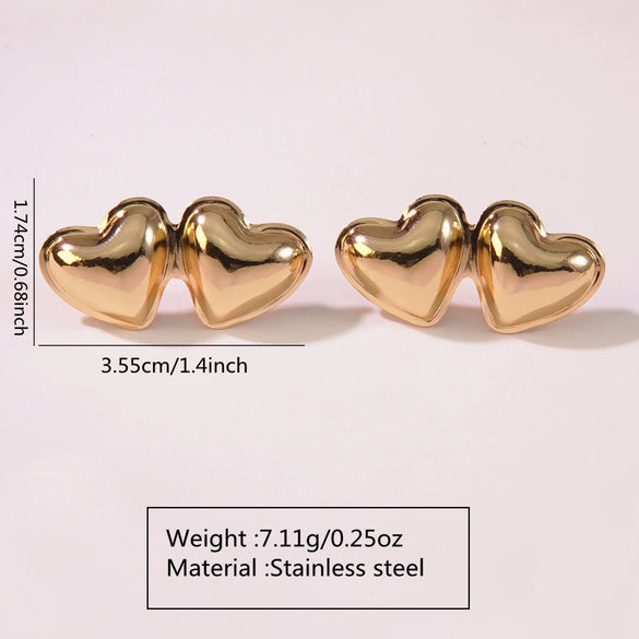 Fashion Leaves Stainless Steel Gold Plated Geometric Earrings For Women