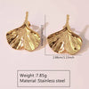 Fashion Leaves Stainless Steel Gold Plated Geometric Earrings For Women