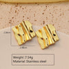 Fashion Leaves Stainless Steel Gold Plated Geometric Earrings For Women