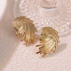 Fashion Leaves Stainless Steel Gold Plated Geometric Earrings For Women