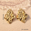 Fashion Leaves Stainless Steel Gold Plated Geometric Earrings For Women