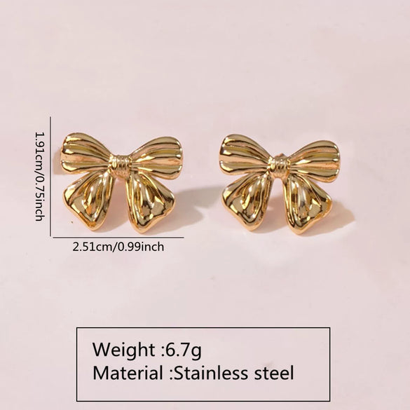 Fashion Leaves Stainless Steel Gold Plated Geometric Earrings For Women