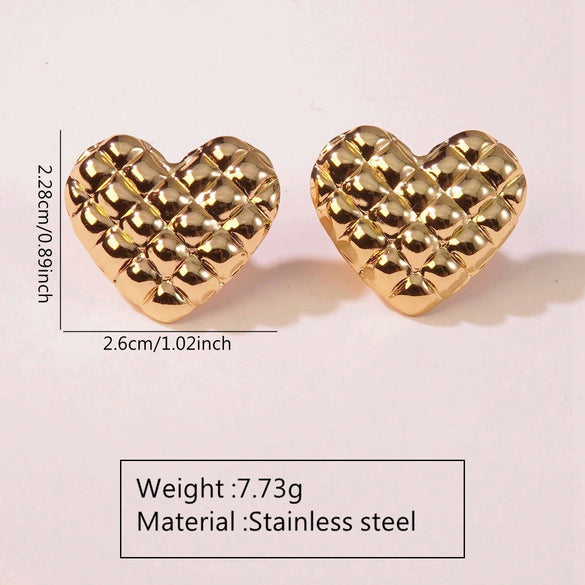 Fashion Leaves Stainless Steel Gold Plated Geometric Earrings For Women
