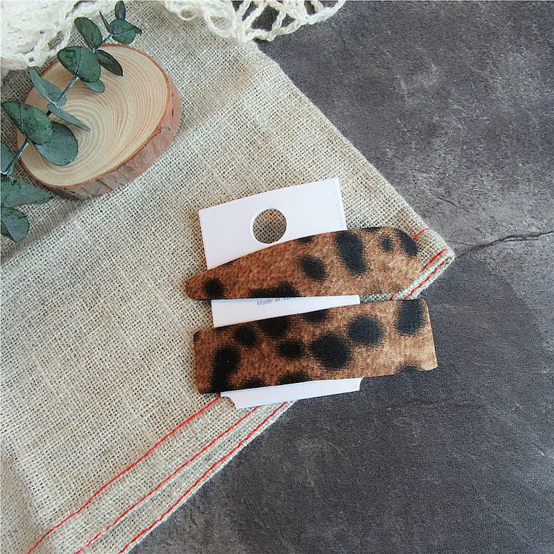 Fashion Leopard Cloth Handmade Hair Clip 1 Set