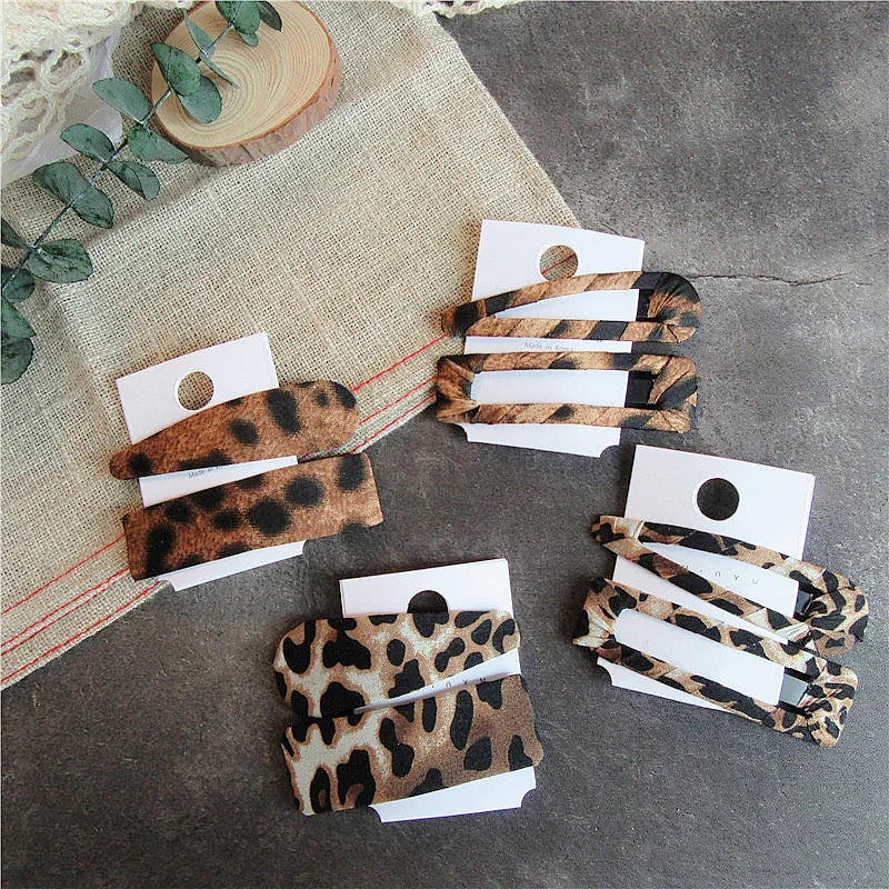 Fashion Leopard Cloth Handmade Hair Clip 1 Set