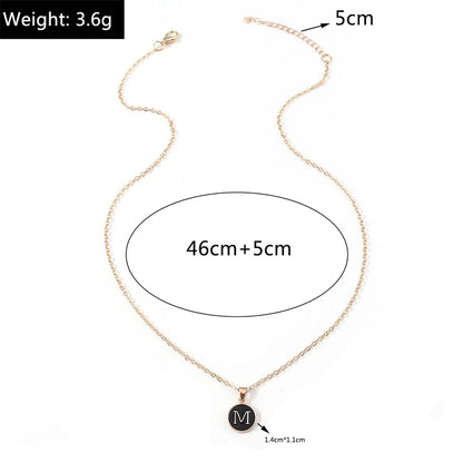 Fashion Letter Alloy Enamel Women's Pendant Necklace