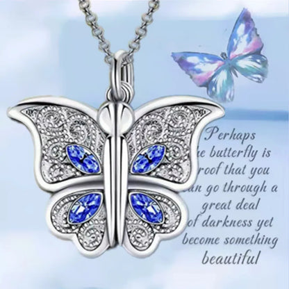 Fashion Letter Butterfly Alloy Inlay Women's Pendant Necklace 1 Piece