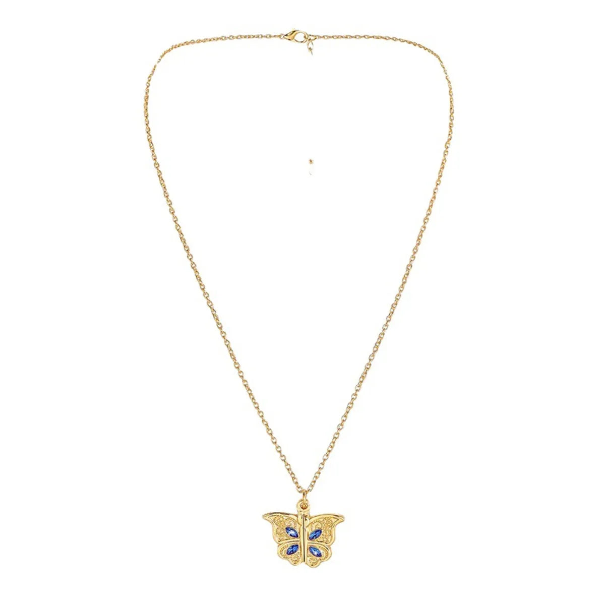 Fashion Letter Butterfly Alloy Inlay Women's Pendant Necklace 1 Piece