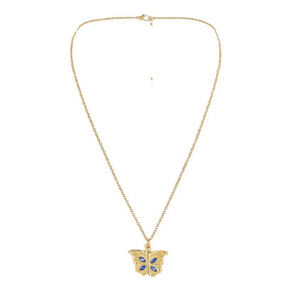 Fashion Letter Butterfly Alloy Inlay Women's Pendant Necklace 1 Piece