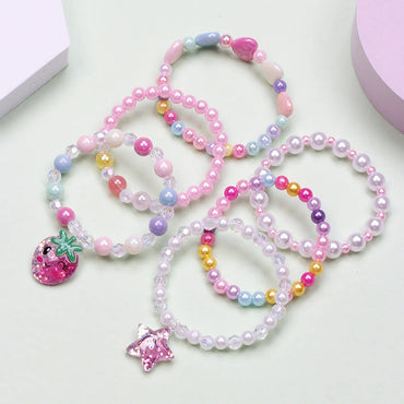 Fashion Letter Butterfly Plastic Beaded Kid'S Bracelets 6 Pieces